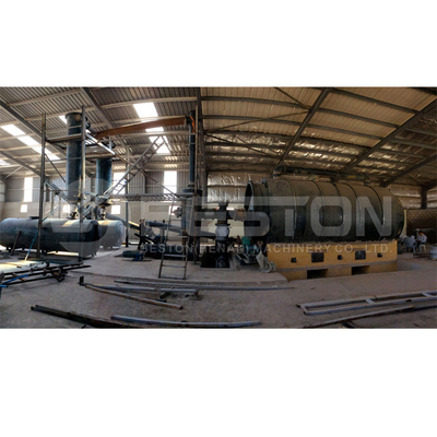 Automatic fully continuous waste scrap plastic/tires/rubber pyrolysis plant for oil refining/carbon black/steel wire