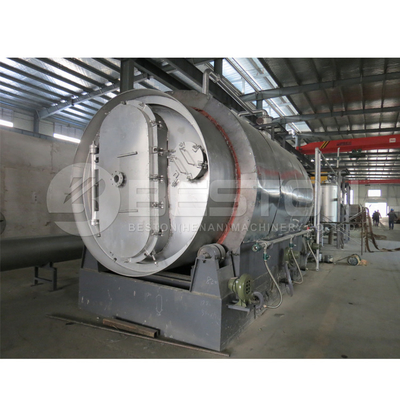 Beston Green energy continuous waste tyre recycled machine pyrolysis to heavy oil plant